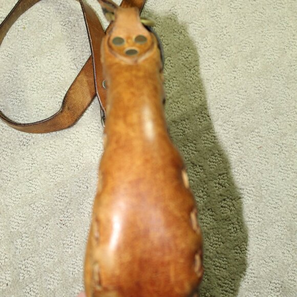 Vintage Fossil Cognac Heavy Saddle Leather Flap Crossbody Purse - Picture 3 of 7